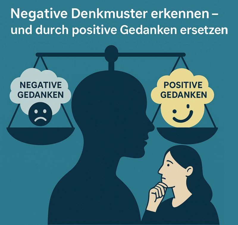 Waagschale - positive und negative Gedanken
