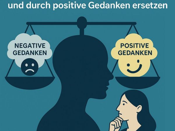 Waagschale - positive und negative Gedanken